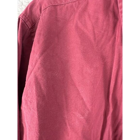 Club Room Size L 80s Pinpoint Oxford Casual Button Shirt Red Long Sleeve - Picture 4 of 9